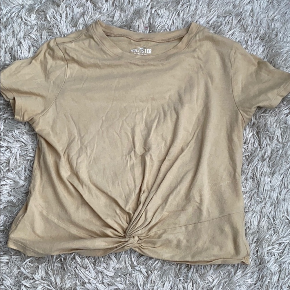 knotted cropped shirt